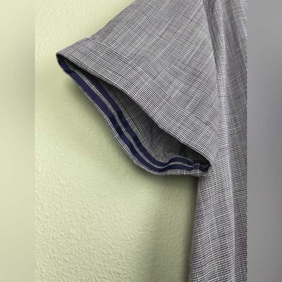 Robert Graham Men's XL Massimo Tailored Fit Linen Blend Shirt Purple Flip Cuff - Picture 3 of 13